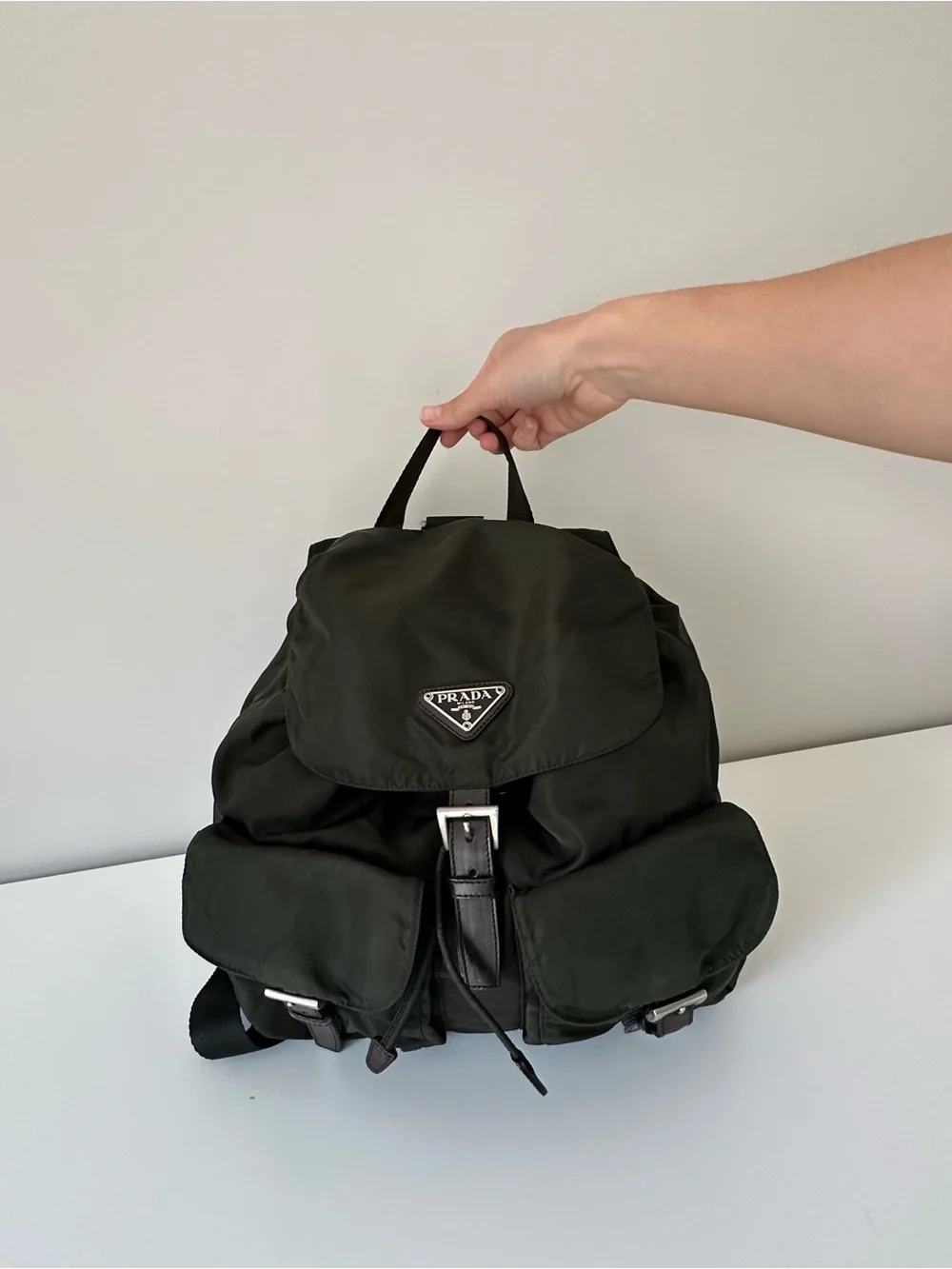 Prada Dark Green Nylon Backpack - Picture 7 of 9